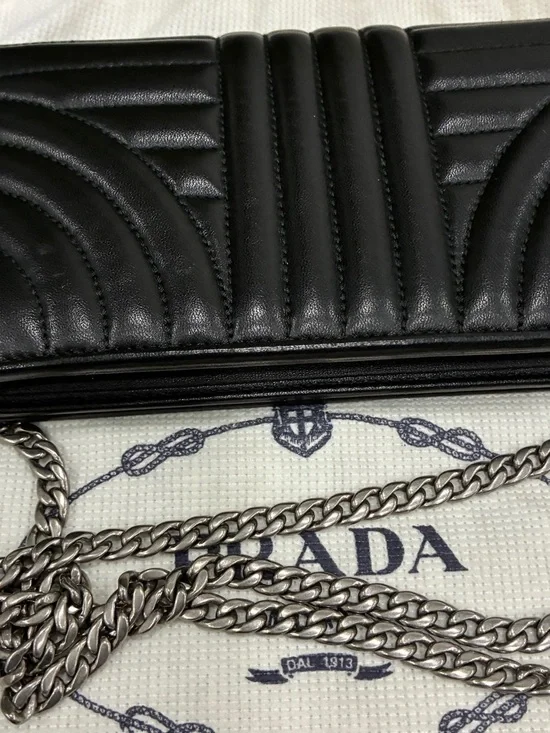 Prada Black Quilted Leather Chain Wallet-authentic - Picture 5 of 6
